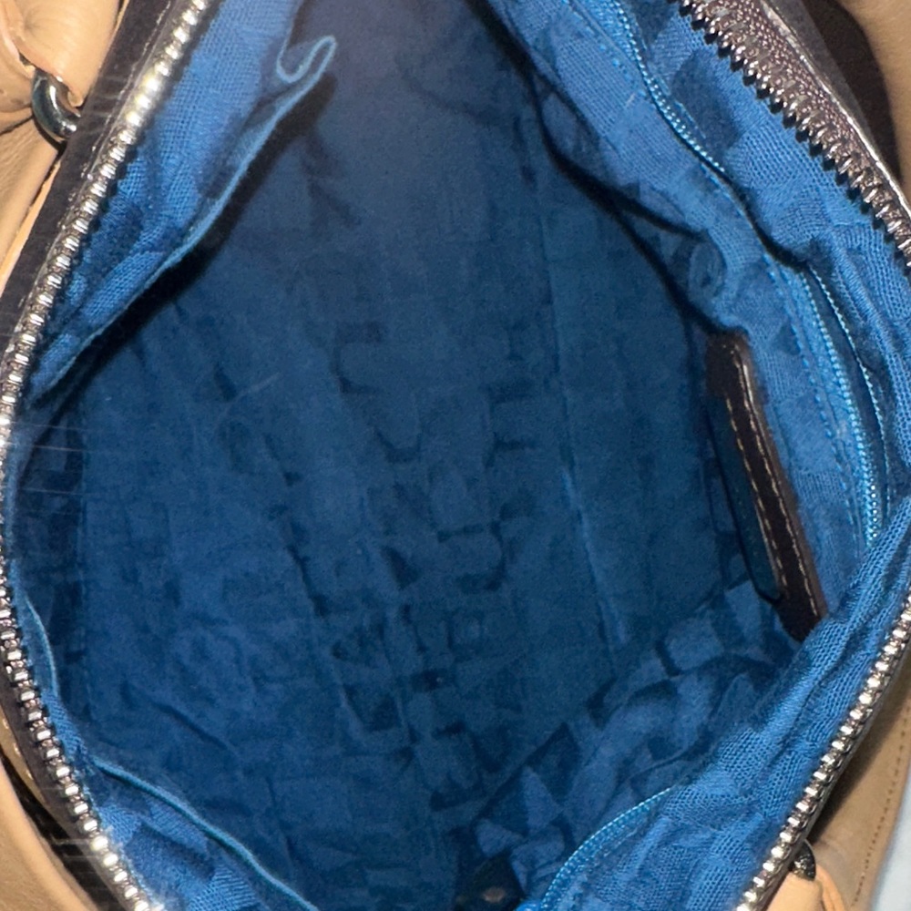 FURLA Two-Tone Leather Satchel Bag - Black & Tan - Picture 5 of 15